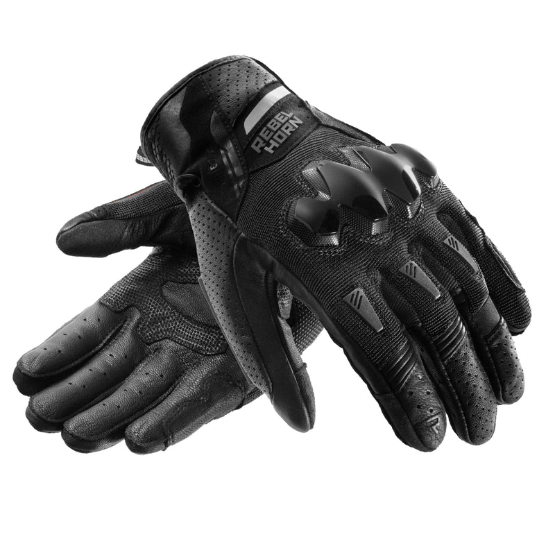 Rękawice motocyklowe Rebelhorn Defender Black — przykład modelu z porównania