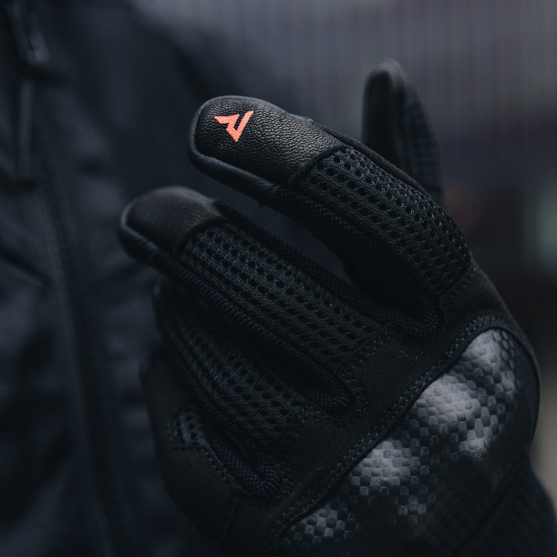 RĘKAWICE MOTOCYKLOWE REBELHORN GAP 3 BLACK FLUO RED