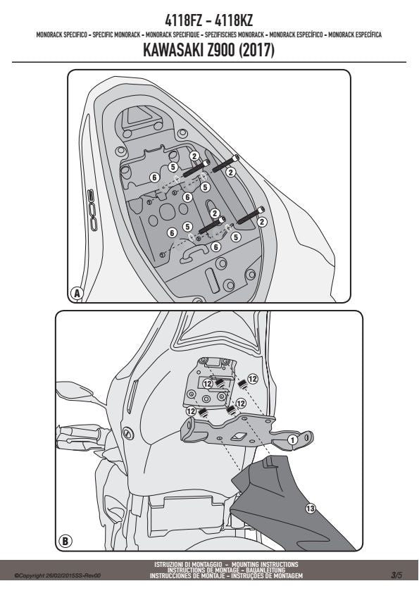 KAPPA STELAŻ KUFRA CENTRALNEGO KAWASAKI Z 900 (17-24) (BEZ PŁYTY) – zdjęcie 4