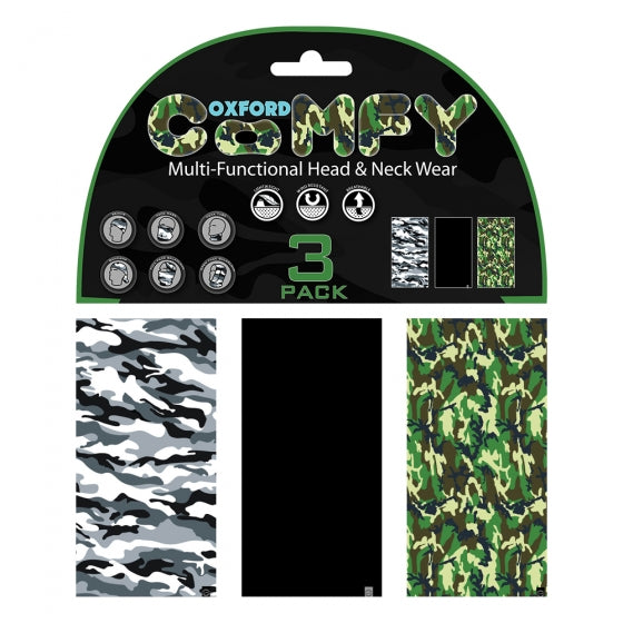 OXFORD KOŁNIERZ WIELOFUNKCYJNY WIATROODPORNY COMFY 3 SZTUKI W OPAKOWANIU KOLOR CAMO – zdjęcie 3