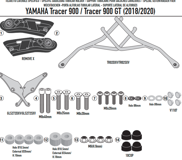 KAPPA STELAŻ POD TORBY (SAKWY) BOCZNE SZYBKIEGO MONTAŻU REMOVE-X YAMAHA TRACER 900 '18-'20, TRACER 900 GT '18-'20 – zdjęcie 3