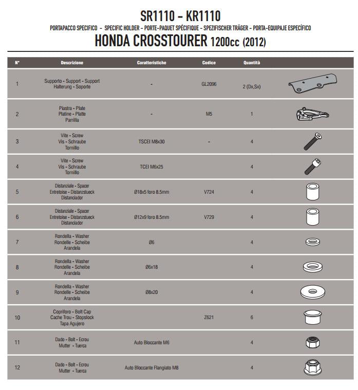 KAPPA STELAŻ KUFRA CENTRALNEGO HONDA CROSSTOURER 1200 / DCT (12-19) ( Z PŁYTĄ MONOKEY ) – zdjęcie 2