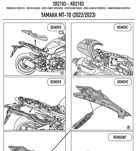 KAPPA STELAŻ KUFRA CENTRALNEGO YAMAHA MT-10 '22-'25 (BEZ PŁYTY) – zdjęcie 2
