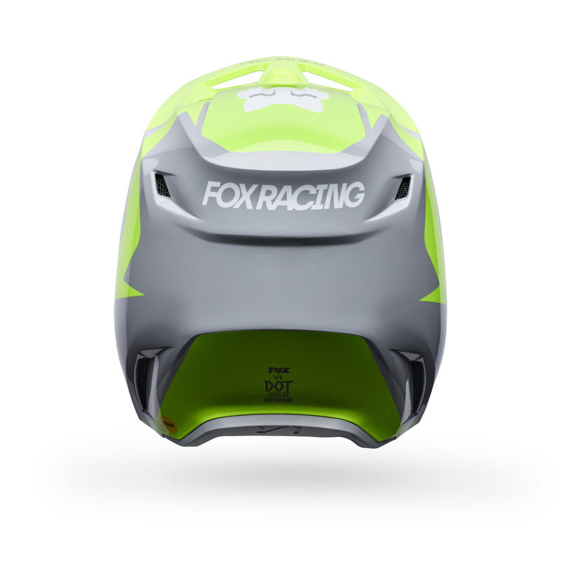 KASK MOTOCYKLOWY FOX V1 FRAME GREY YELLOW