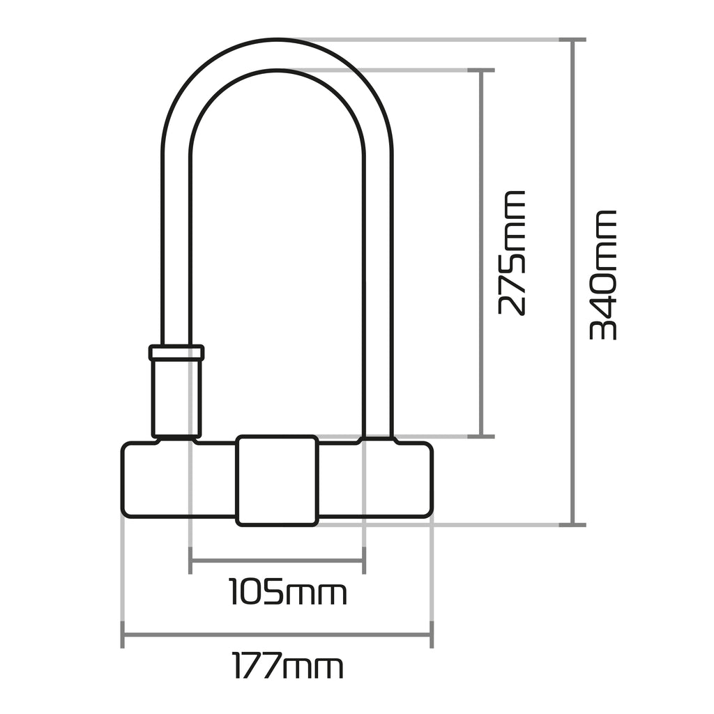 OXFORD PROMOCJA ZABEZPIECZENIE ANTYKRADZIEŻOWE KŁÓDKA MAGNUM U-LOCK Z UCHWYTEM (177x340mm) – zdjęcie 2