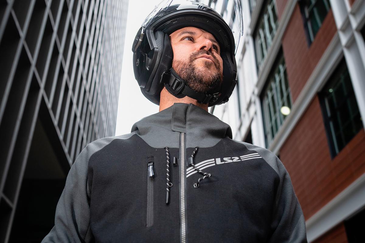 KURTKA LS2 THROTTLE MAN JACKET BLACK DARK GREY