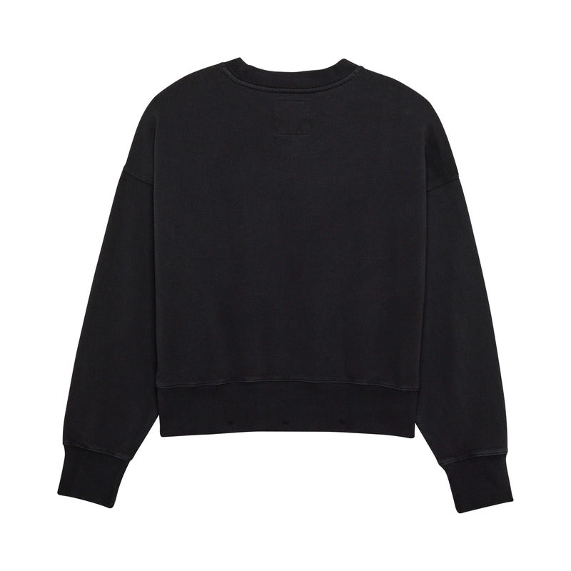 BLUZA DAMSKA FOX WORDMARK OVERSIZED FLEECE CREW BLACK