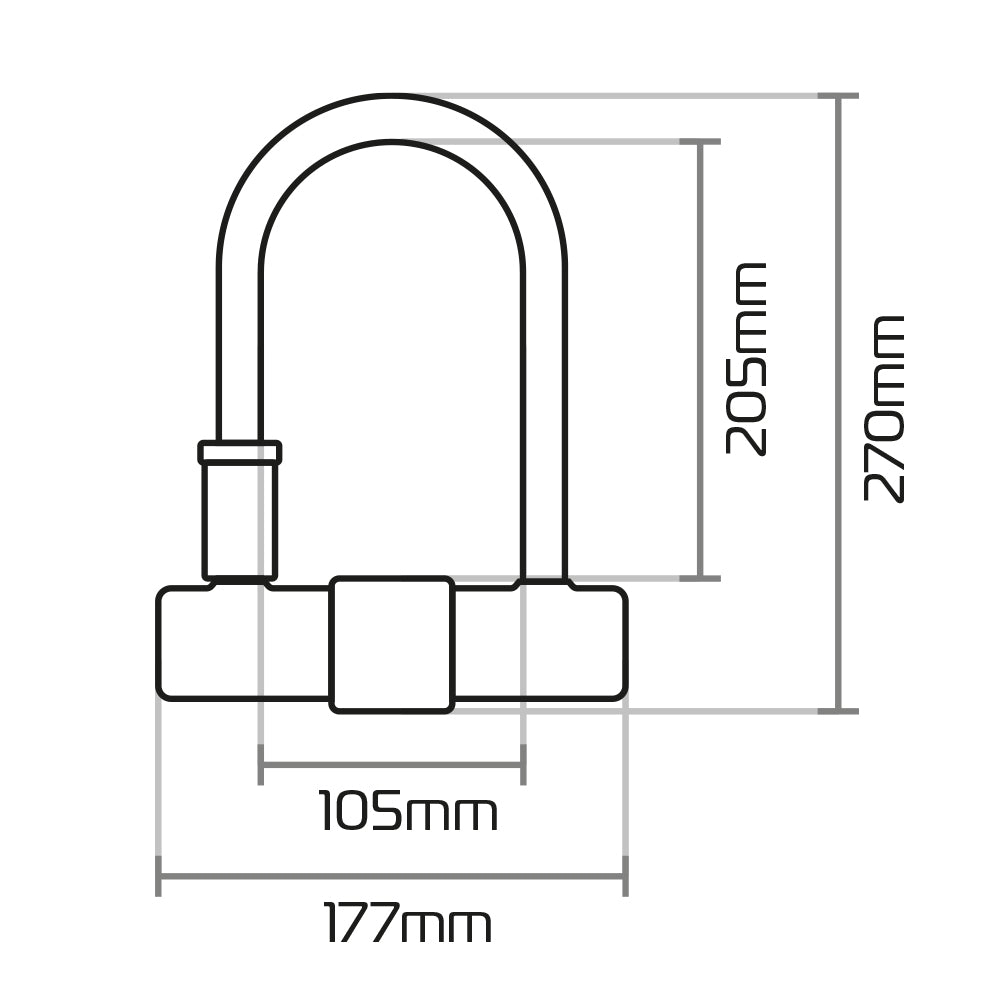 OXFORD ZABEZPIECZENIE ANTYKRADZIEŻOWE KŁÓDKA MAGNUM U-LOCK Z UCHWYTEM (177x270mm) – zdjęcie 2