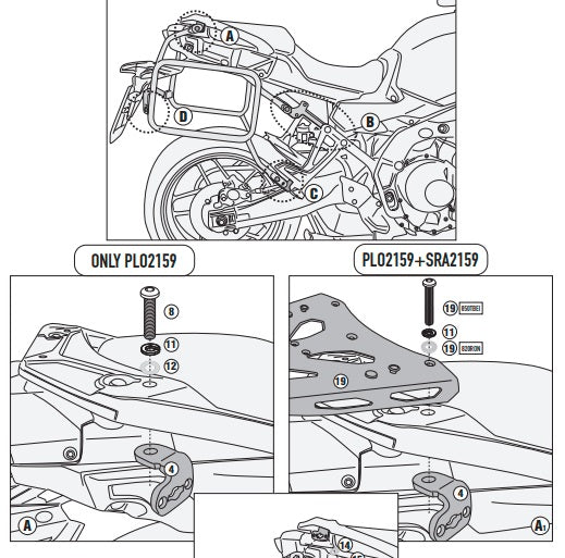 KAPPA STELAŻ KUFRÓW BOCZNYCH MONOKEY YAMAHA TRACER 9 '21-'24, TRACER 9GT '21-'24, TRACER 9GT+ '21-'24 - RÓWNIEŻ POD KUFRY MONOKEY KMS K'MISSION ALU – zdjęcie 2