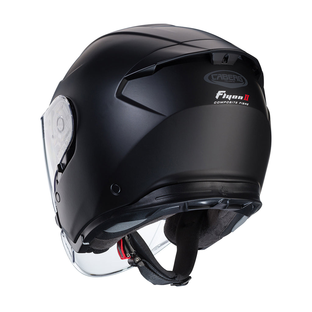 CABERG KASK OTWARTY JET OTWARTY FLYON II SOLID BLACK KOLOR CZARNY MAT – zdjęcie 2