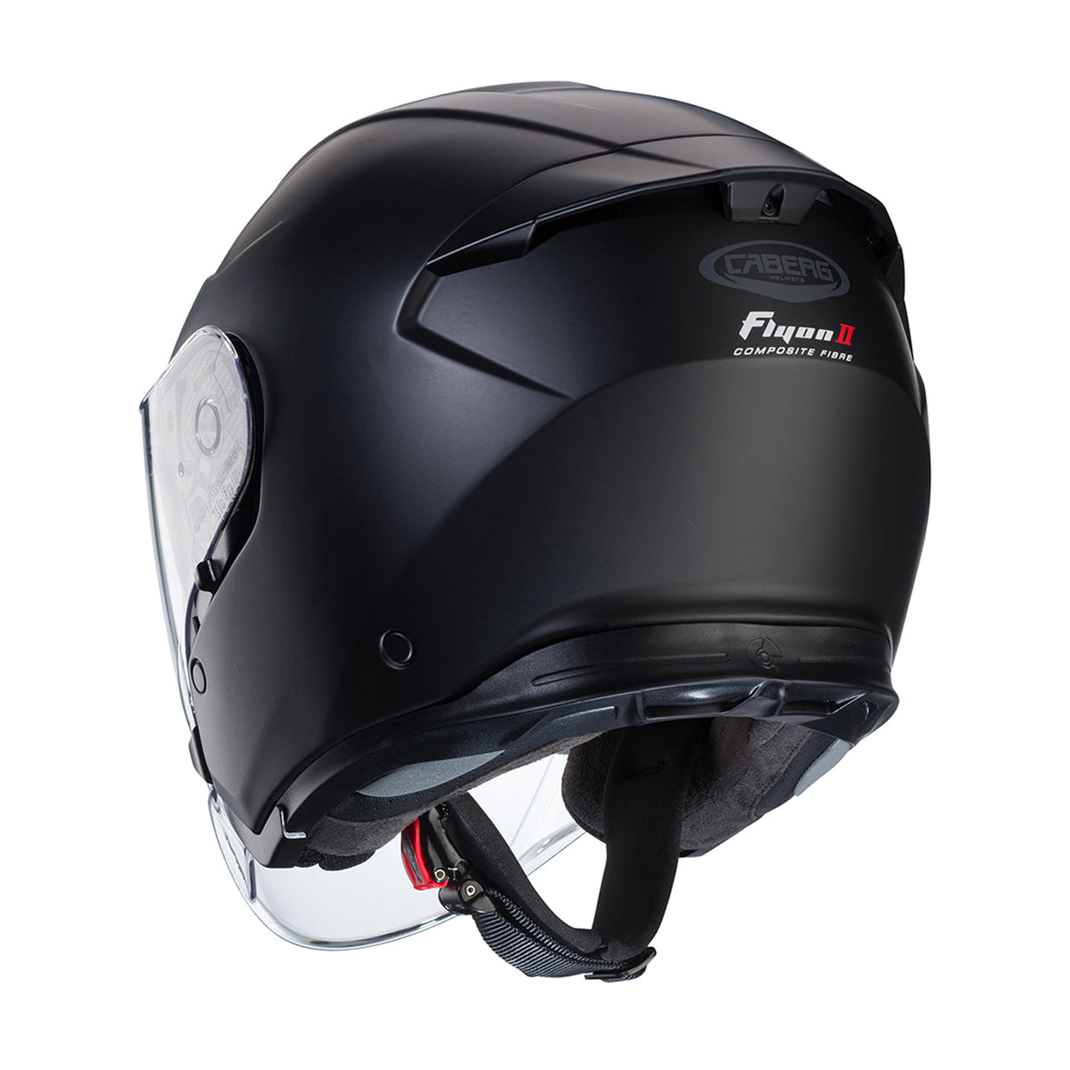 CABERG KASK OTWARTY JET OTWARTY FLYON II SOLID BLACK KOLOR CZARNY MAT – zdjęcie 2