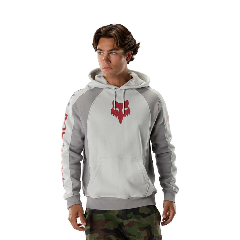 BLUZA Z KAPTUREM FOX VALIANT FLEECE PO LIGHT GREY