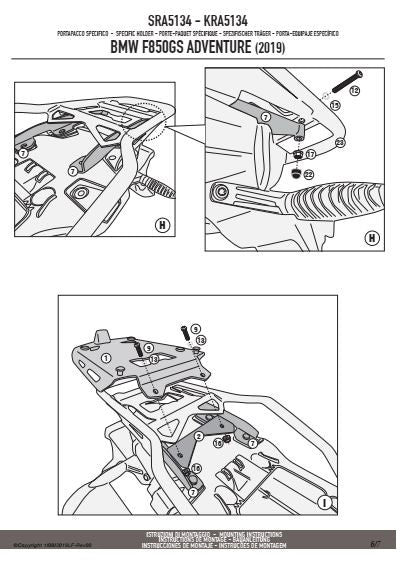 KAPPA STELAŻ KUFRA CENTRALNEGO BMW F 850/900GS Adventure (19-25) ALUMINIOWY MONOKEY – zdjęcie 4