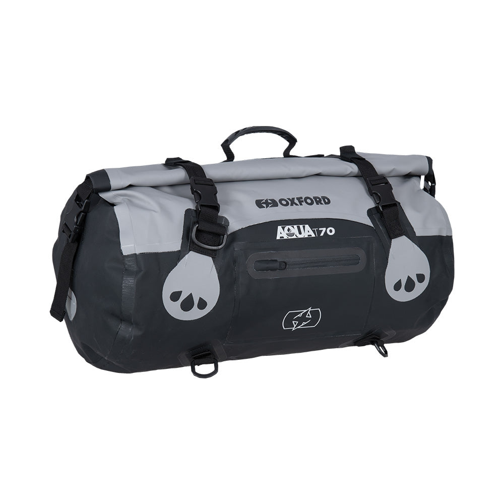 OXFORD TORBA AQUA T-70 ROLLBAG WODOODPORNA POJEMNOŚĆ 70L KOLOR CZARNY/SZARY – zdjęcie 2