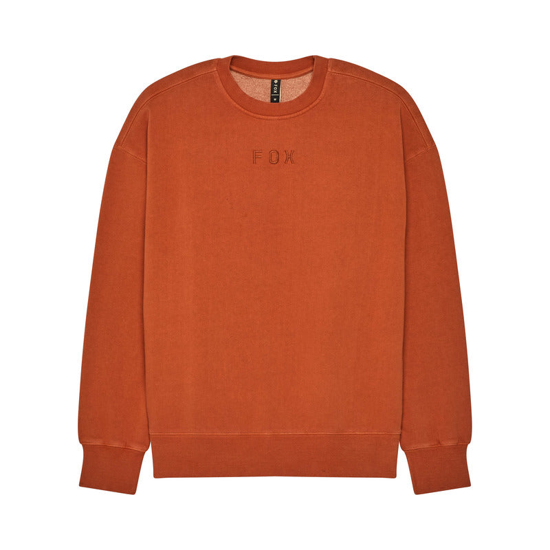 BLUZA FOX WORDMARK OVERSIZED FLEECE CREW COGNAC