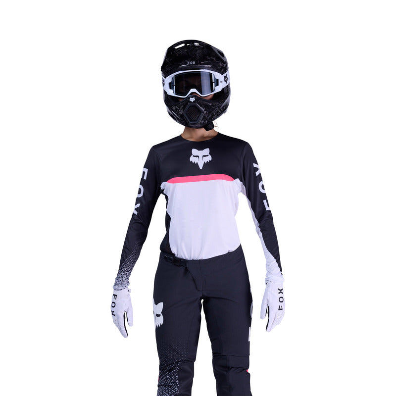 BLUZA MOTOCYKLOWA DAMSKA FOX FLEXAIR FRACTURE WHITE BLACK