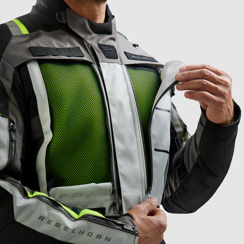 KURTKA MOTOCYKLOWA TEKSTYLNA REBELHORN CUBBY 5 BLACK GREY FLUO YELLOW
