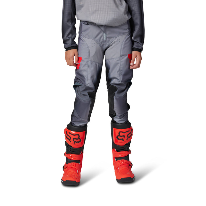 SPODNIE MOTOCYKLOWE JUNIOR FOX 180 INTERFERE GREY RED Y26