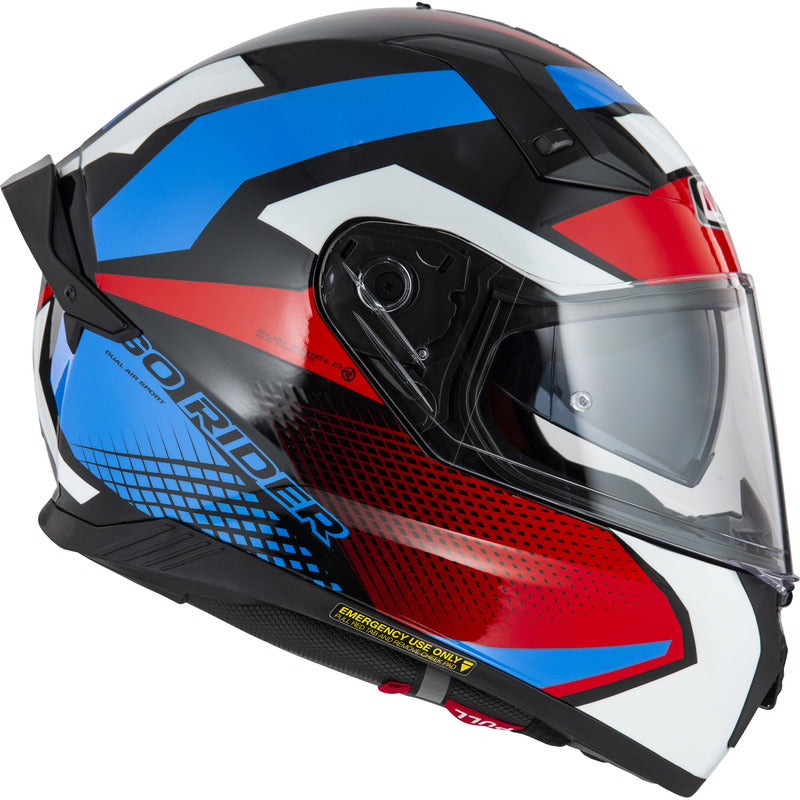 KASK MOTOCYKLOWY NZI GO RIDER STREAM DUO QUADRI BLACK RED BLUE XS