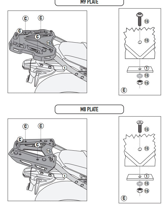 KAPPA STELAŻ KUFRA CENTRALNEGO YAMAHA MT-09 '21-'22, MT-09 SP '21-'22 (BEZ PŁYTY) – zdjęcie 4