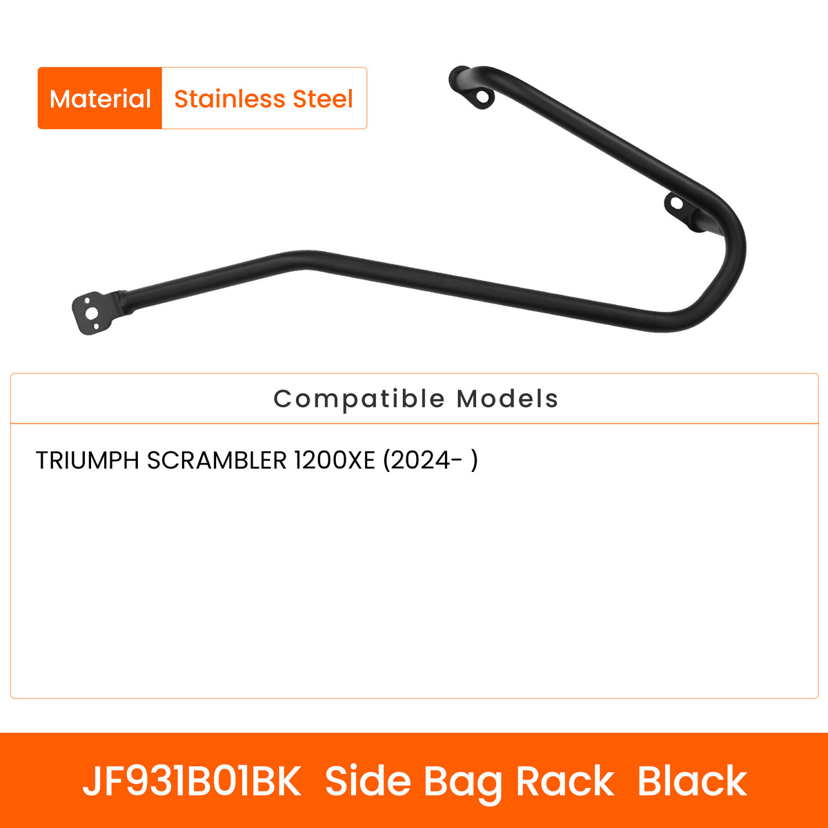 LOBOO Boczne uchwyty na miękkie torby do TRIUMPH SCRAMBLER 1200XE (2024-) czarne