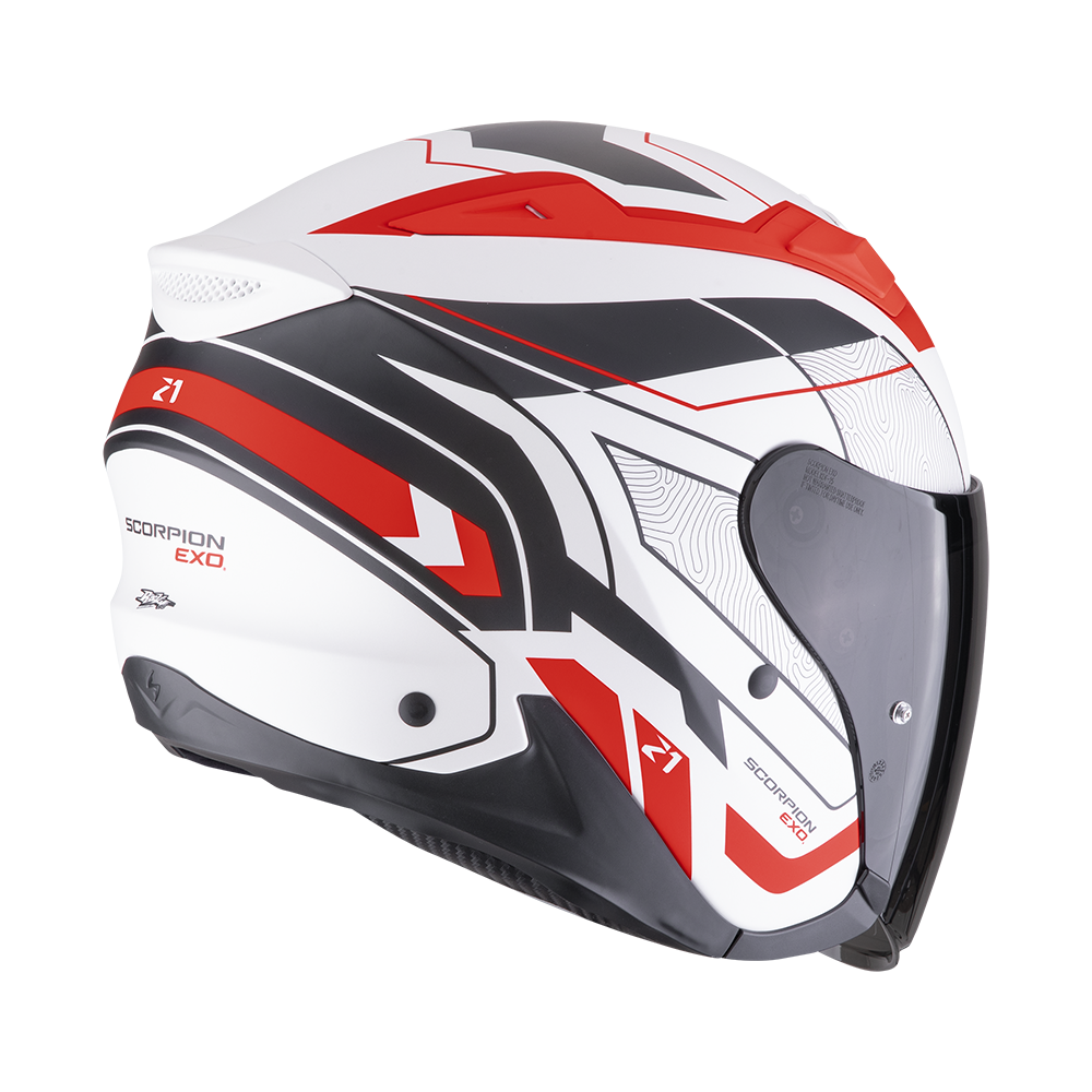 SCORPION KASK EXO-Z1 VUE MAT WH-RED-BK