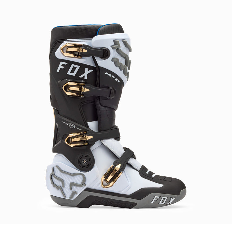 BUTY MOTOCYKLOWE FOX INSTINCT WHITE BLACK GREY – zdjęcie 2