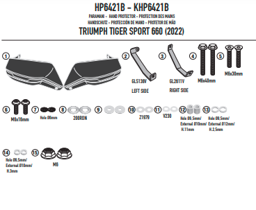 KAPPA OSŁONY KIEROWNICY (RĄK, HANDBARY) TRIUMPH TIGER SPORT 660 '22-,