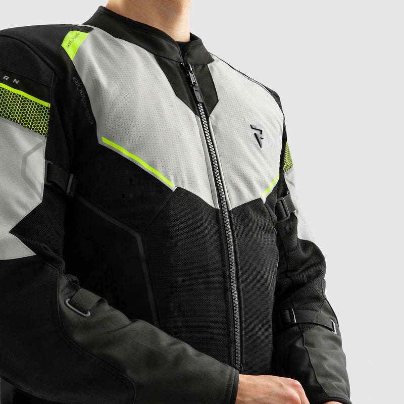 KURTKA MOTOCYKLOWA TEKSTYLNA REBELHORN HIFLOW 5 BLACK GREY FLUO YELLOW