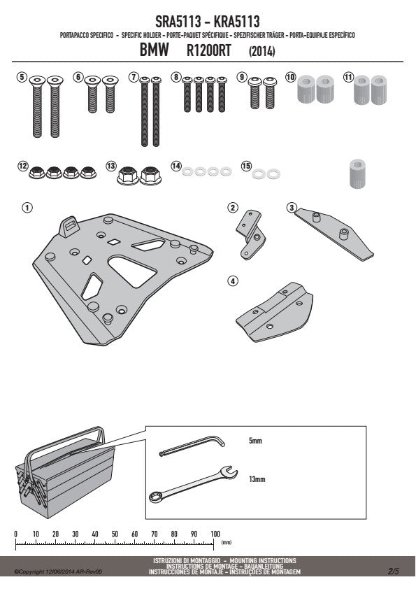 KAPPA STELAŻ KUFRA CENTRALNEGO BMW R 1200RT (14-18) R 1250 RT (19-25) ALUMINIOWY MONOKEY – zdjęcie 3