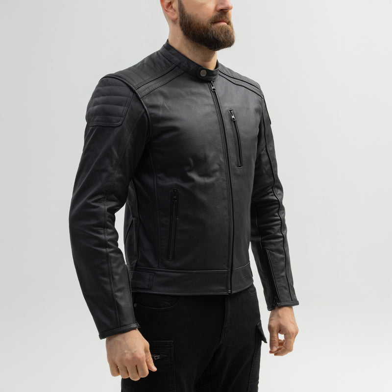 KURTKA MOTOCYKLOWA SKÓRZANA BROGER LEGEND BLACK
