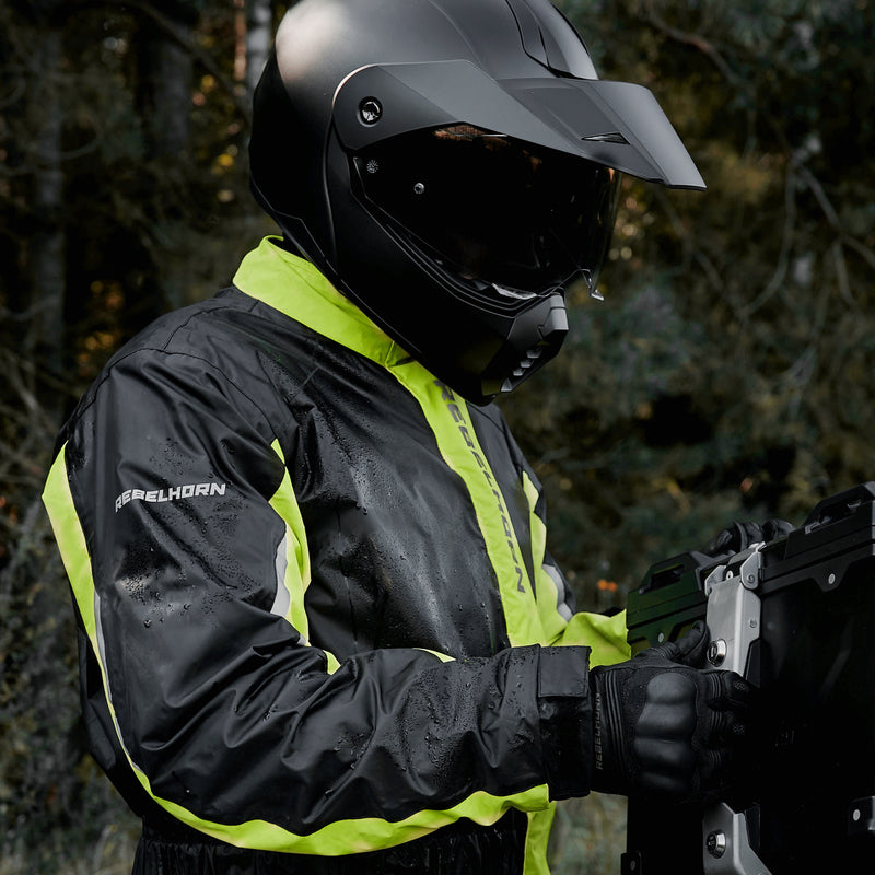 KOMBINEZON PRZECIWDESZCZOWY REBELHORN TRAVEL BLACK FLUO YELLOW