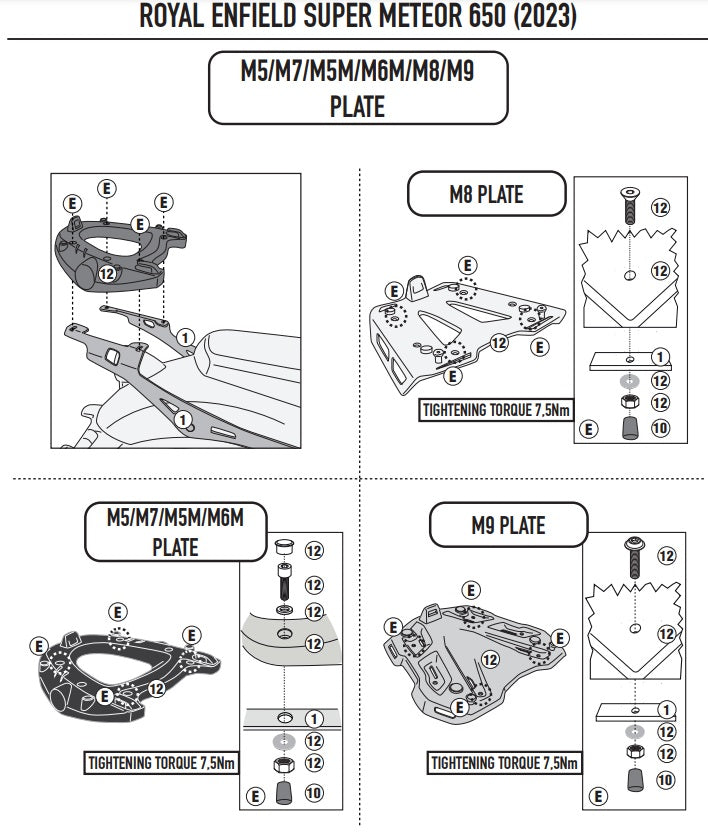 KAPPA STELAŻ KUFRA CENTRALNEGO ROYAL ENFIELD SUPER METEOR 650 '23-'25 ( BEZ PŁYTY ) – zdjęcie 3