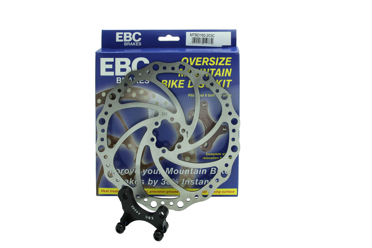 MTBD160-203C - Tarcza hamulcowa rowerowa OVERSIZE 160mm na 203mm (konturowa) EBC Brakes
