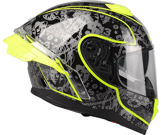 Kask Motocyklowy LAZER RAFALE SR $13 Original (kol. Czarny - Żółty Fluo)