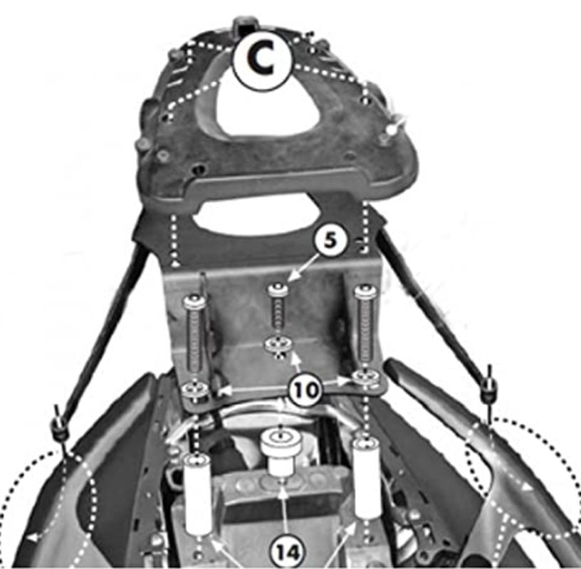 KAPPA STELAŻ KUFRA CENTRALNEGO YAMAHA T-MAX 500 (08-11), T-MAX 530 (12-16) ( Z PŁYTĄ MONOLOCK ) – zdjęcie 6