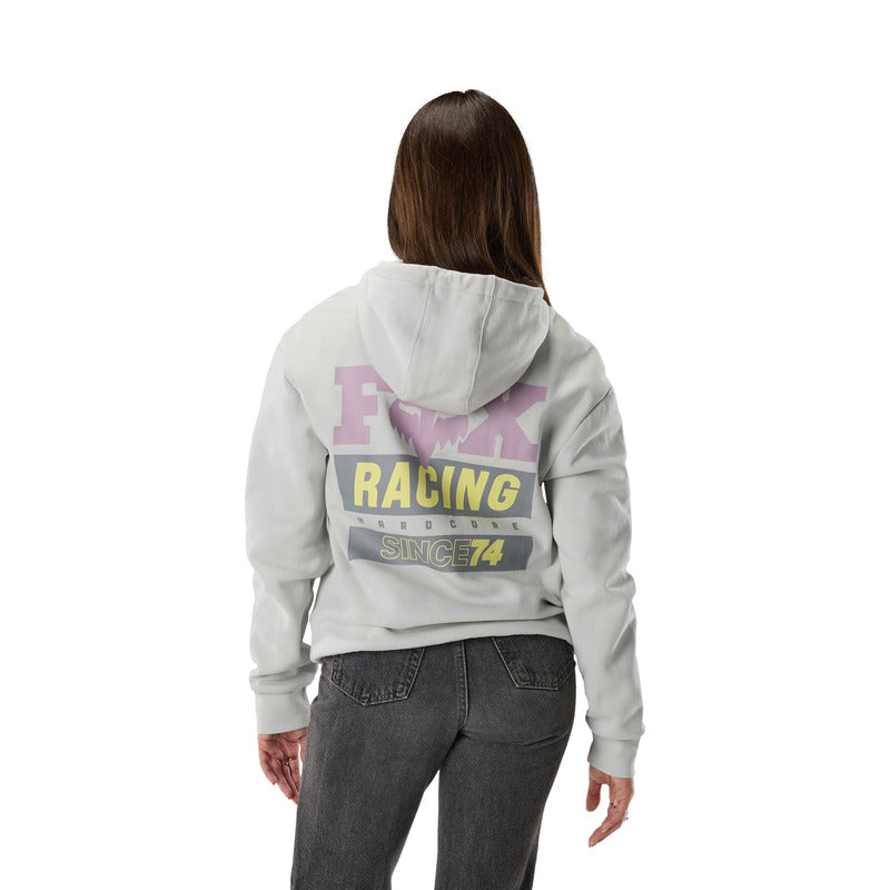BLUZA Z KAPTUREM DAMSKA FOX SINCE 74 FLEECE PO LIGHT GREY