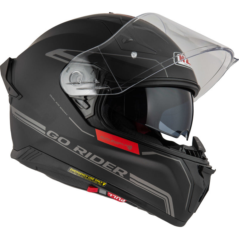 KASK MOTOCYKLOWY NZI GO RIDER STREAM DUO SOLID NOUVEAU BLACK RED MATT XS