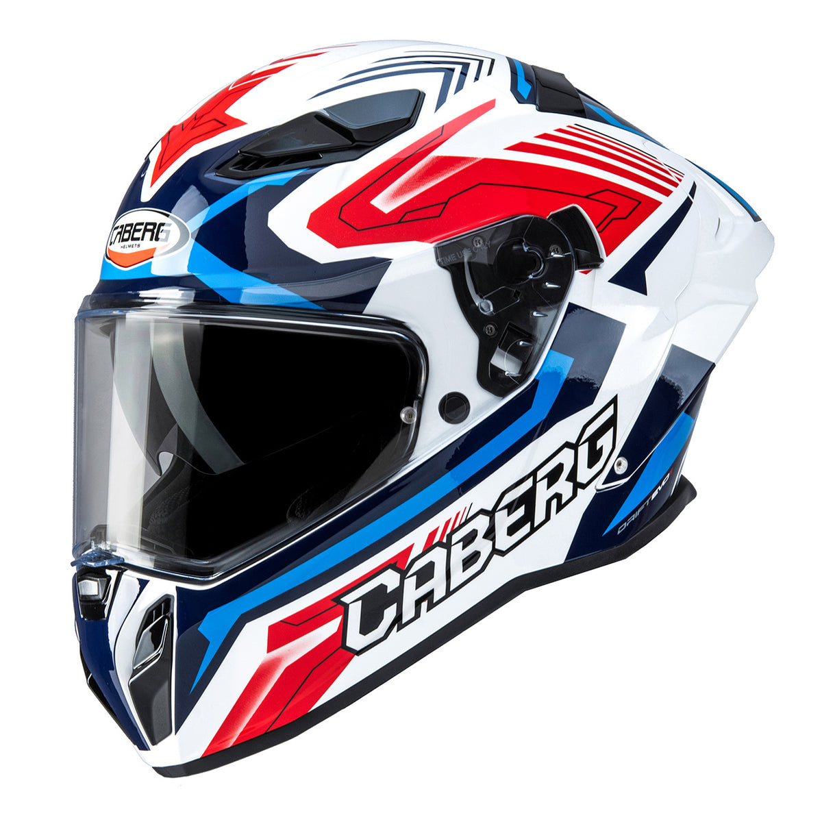 CABERG KASK INTEGRALNY Z BLENDĄ MODEL DRIFT EVO II JARAMA KOLOR BIAŁY/CZERWONY/NIEBIESKI (PINLOCK W ZESTAWIE) – zdjęcie 7