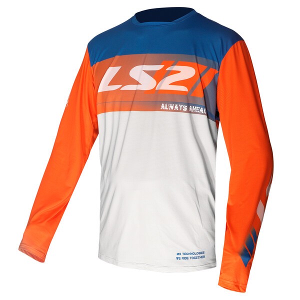 BLUZA LS2 GRAVEL ORANGE BLUE GREY