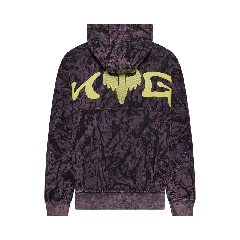 BLUZA Z KAPTUREM FOX IMAGE PRINT OVERSIZED FLEECE PO PLUM PERFECT