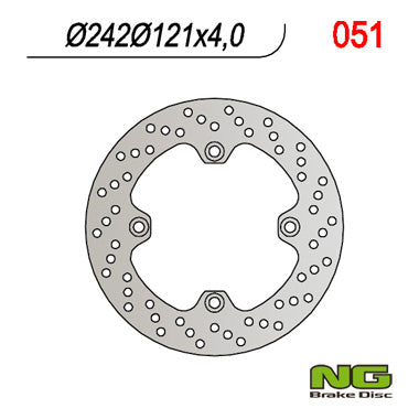 NG TARCZA HAMULCOWA PRZÓD SUZUKI DR 600 '85-'89, TS 250 '85-'89 (242X121X4) (4X10,5MM) – zdjęcie 2