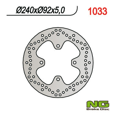 NG TARCZA HAMULCOWA TYŁ YAMAHA X-MAX 125/250 '05-'09 (240X92X5) (4X10,5MM) – zdjęcie 2