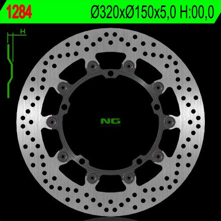 NG TARCZA HAMULCOWA PRZÓD TRIUMPH SPEED TRIPLE 1050 '08-'17, SPRINT 1050 '10-'14 (320X150X5) (5X10,5MM) PŁYWAJĄCA – zdjęcie 2
