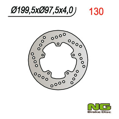 NG TARCZA HAMULCOWA TYŁ PIAGGIO 50 / 80 / 125 / 150, MALAGUTI 50 CENTRO '97-'00, DERBI ATLANTIS (200X97X4MM) (5X6,25MM) – zdjęcie 2