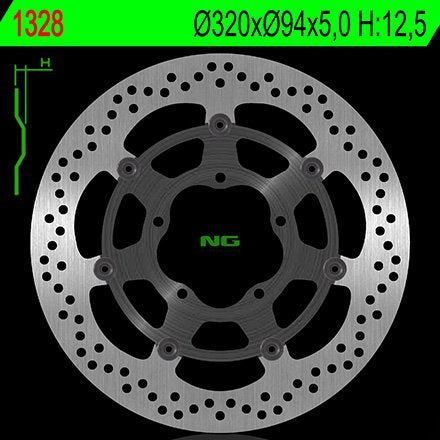NG TARCZA HAMULCOWA PRZÓD HONDA VFR 1200F / DCT '10-'17 (320X94X5,0) (5X6,5MM) (BEZ ABS) ZASTĄPIONY NG1750G