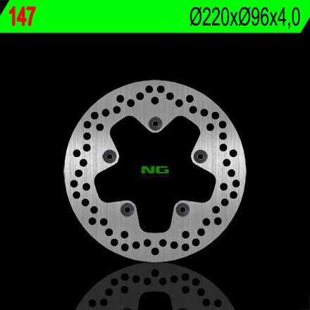 NG TARCZA HAMULCOWA PRZÓD/TYŁ APRILIA 50/70/125/250/300/400/500 (220X96X4) (5X6,5MM) – zdjęcie 2