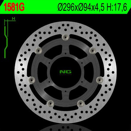 NG TARCZA HAMULCOWA PRZÓD HONDA CBF 600 ABS '08-11, CBF 1000 ABS '06-16, CBR 250 ABS '11-16, CBR 300R ABS '14-20 (296X94X4,5) (ŚRODEK ALUMINIOWY) - ZASTĘPUJE NG1149 – zdjęcie 2