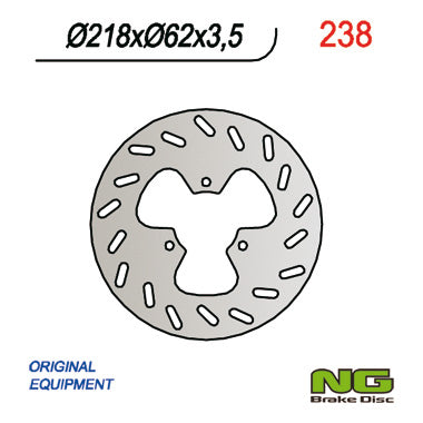 NG TARCZA HAMULCOWA TYŁ DERBI 50/125, GAS GAS 125/450 (218X62X3,5) 3 OTWORY ŚR.10,5 – zdjęcie 2