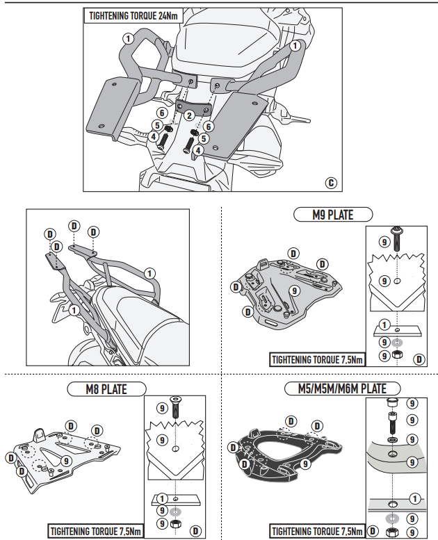 KAPPA STELAŻ KUFRA CENTRALNEGO BMW R 1300GS '24-'25 (BEZ PŁYTY) – zdjęcie 4